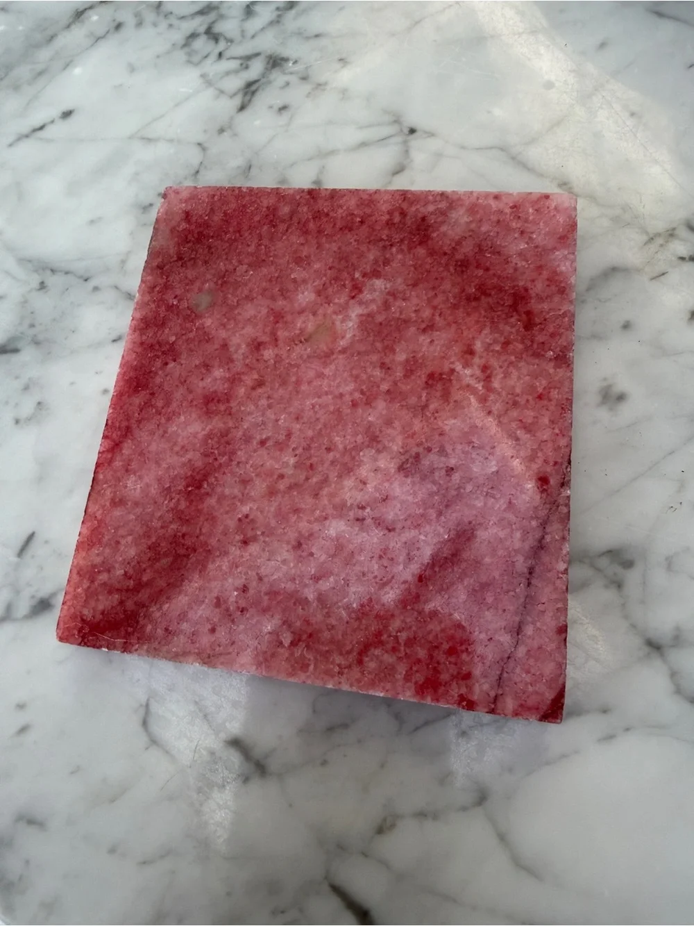 Beautiful new Thulite pink crystal slab stone decor